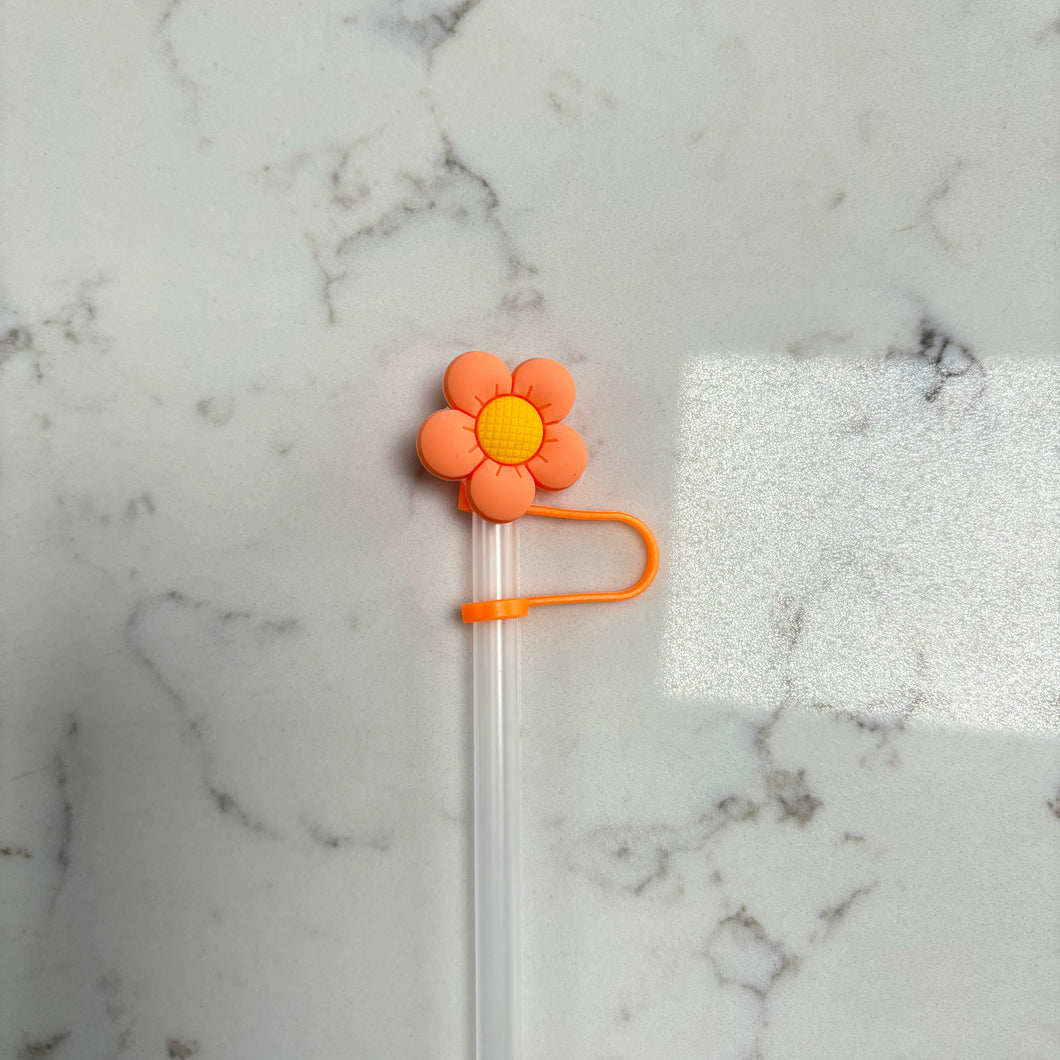 Orange Flower Straw Topper