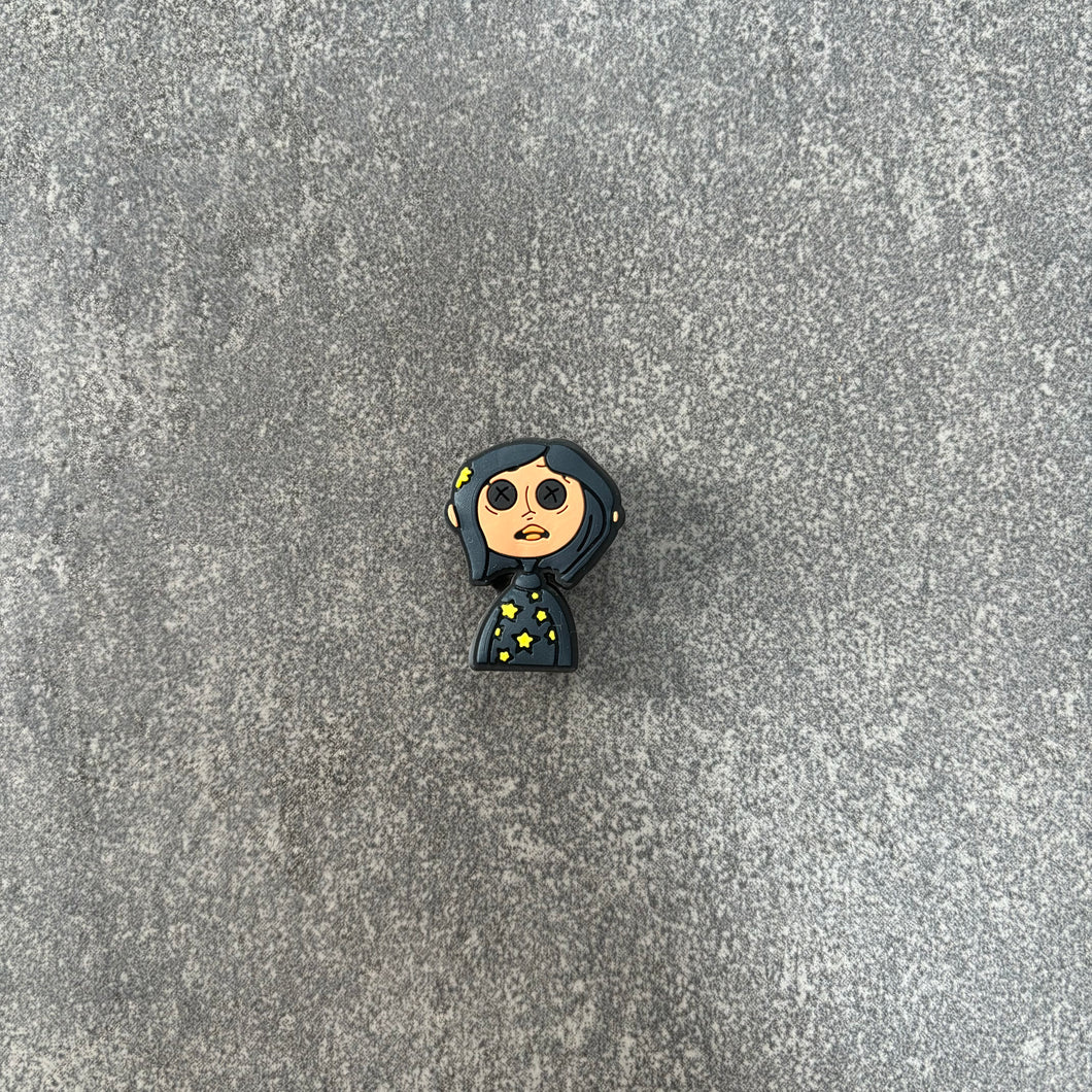 Coraline Button Eyes Charm