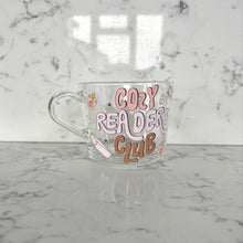 Load image into Gallery viewer, Cosy Readers Glass Mug

