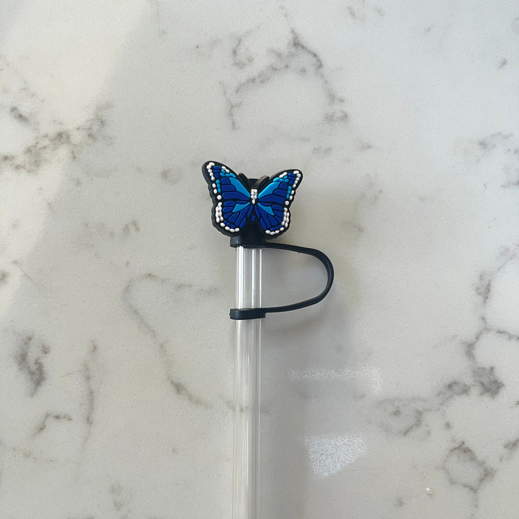 Blue Butterfly Straw Topper
