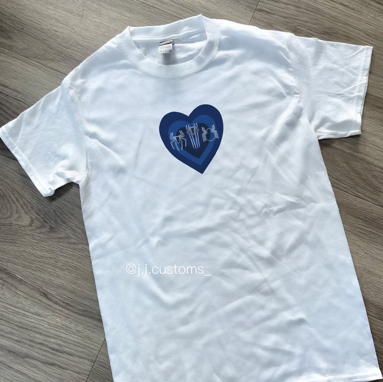 Spidey Blue Heart T-shirt – JJ Customs