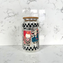 Load image into Gallery viewer, Horror Icons Tarot Cards Glass Tumbler
