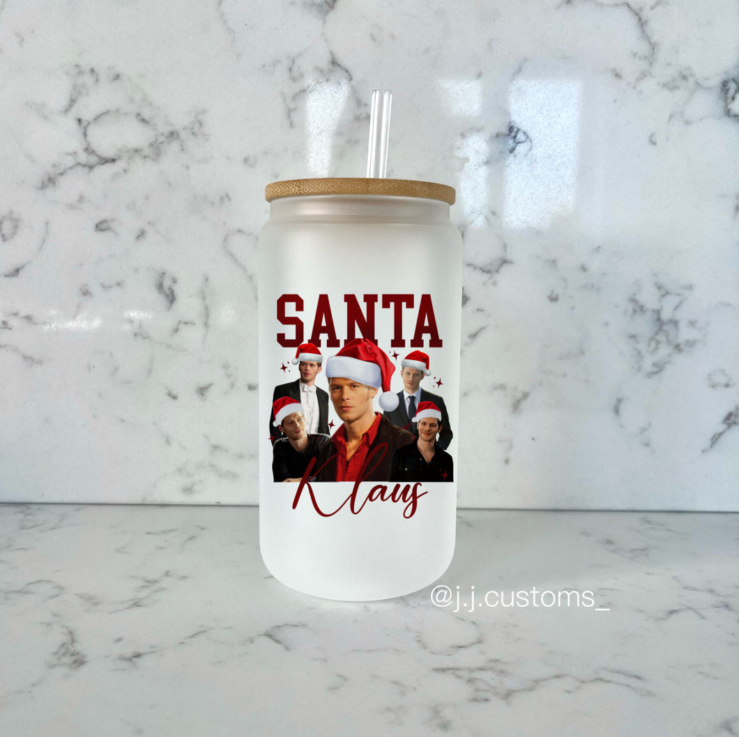 Santa Klaus Glass Tumbler