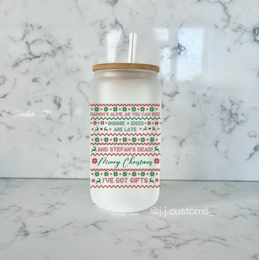 TVD Xmas Glass Tumbler