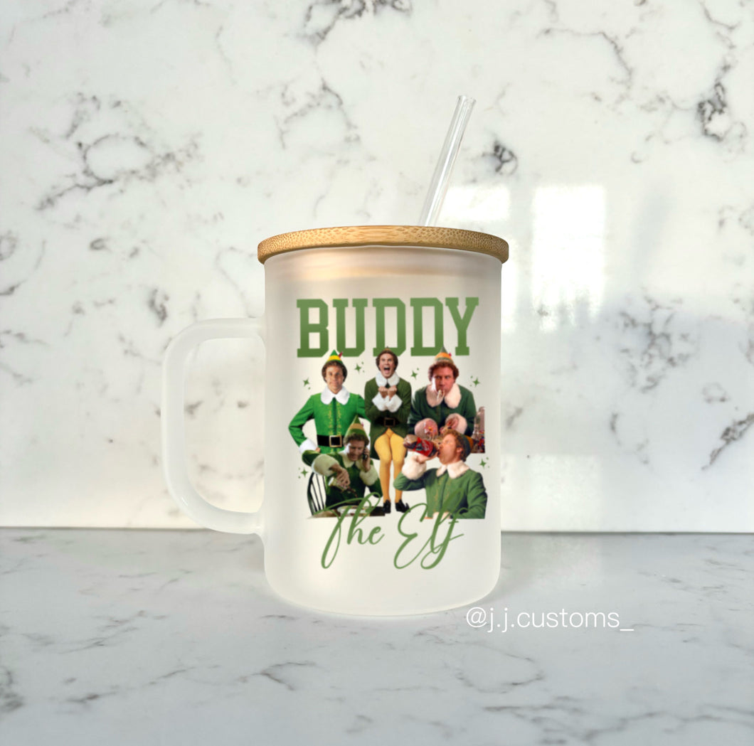 Buddy Homage Glass Mug with lid