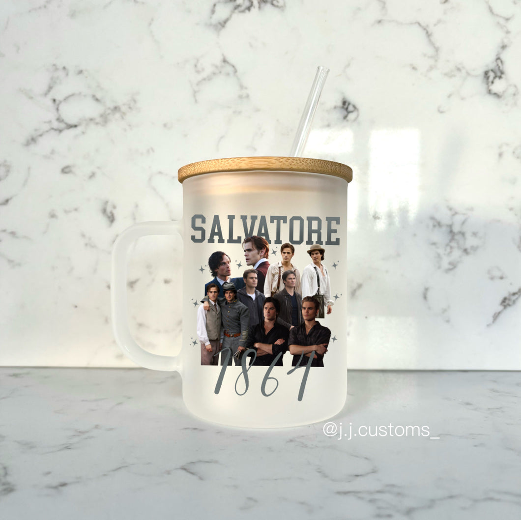 Salvatore Brothers Homage Glass Mug with lid