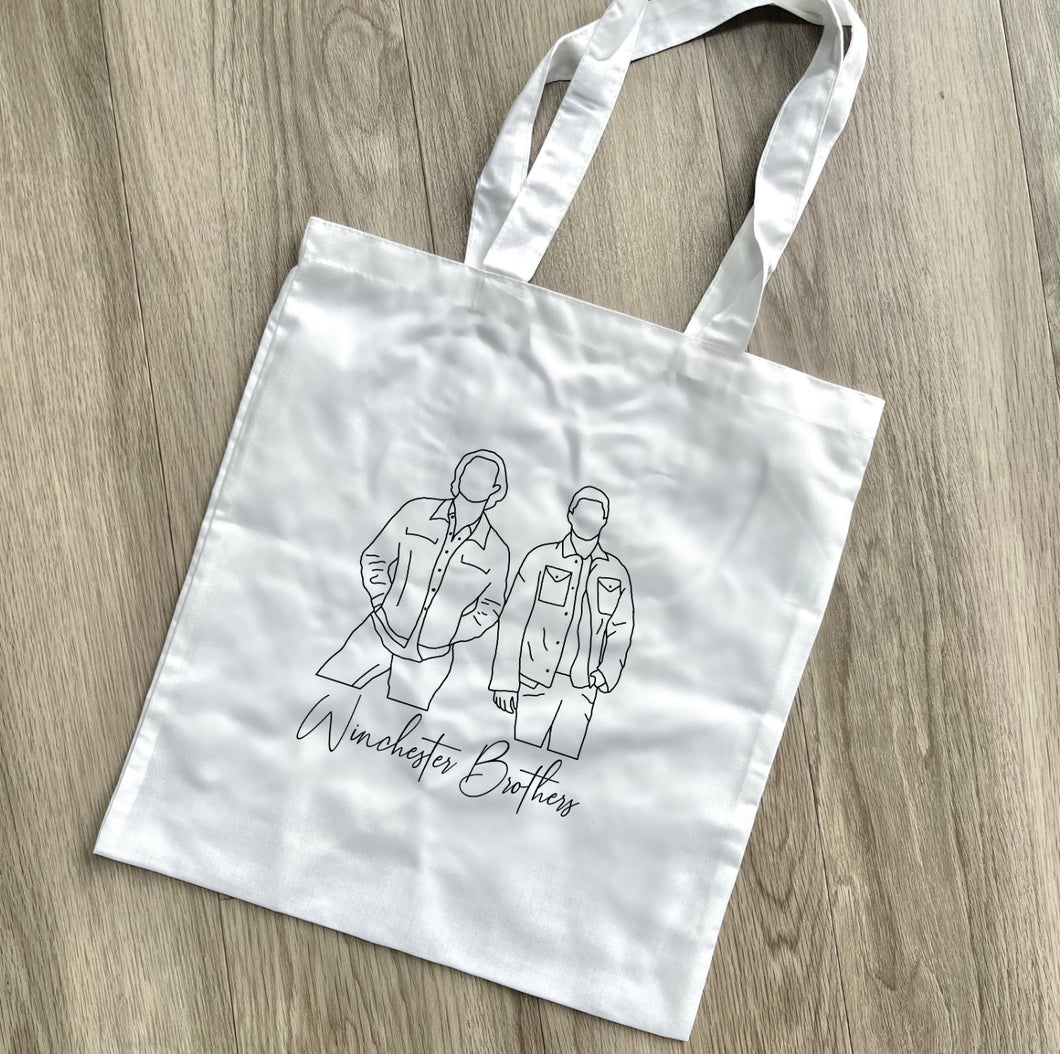 Winchester Brothers outline tote bag