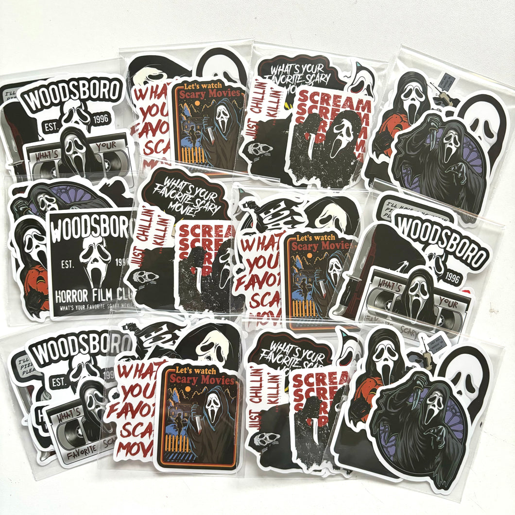 Ghostface Black & White Sticker Pack