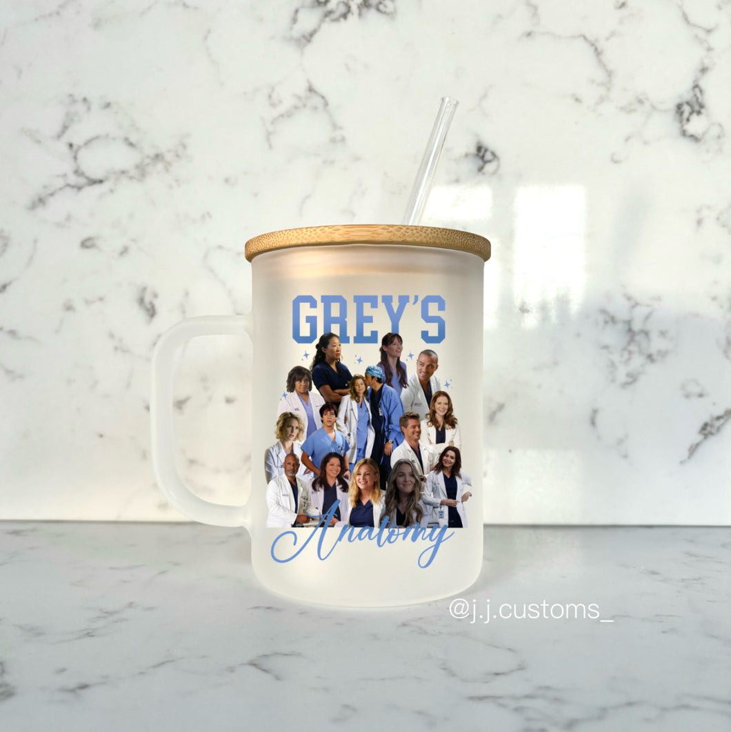 Grey's Homage Glass Mug with lid