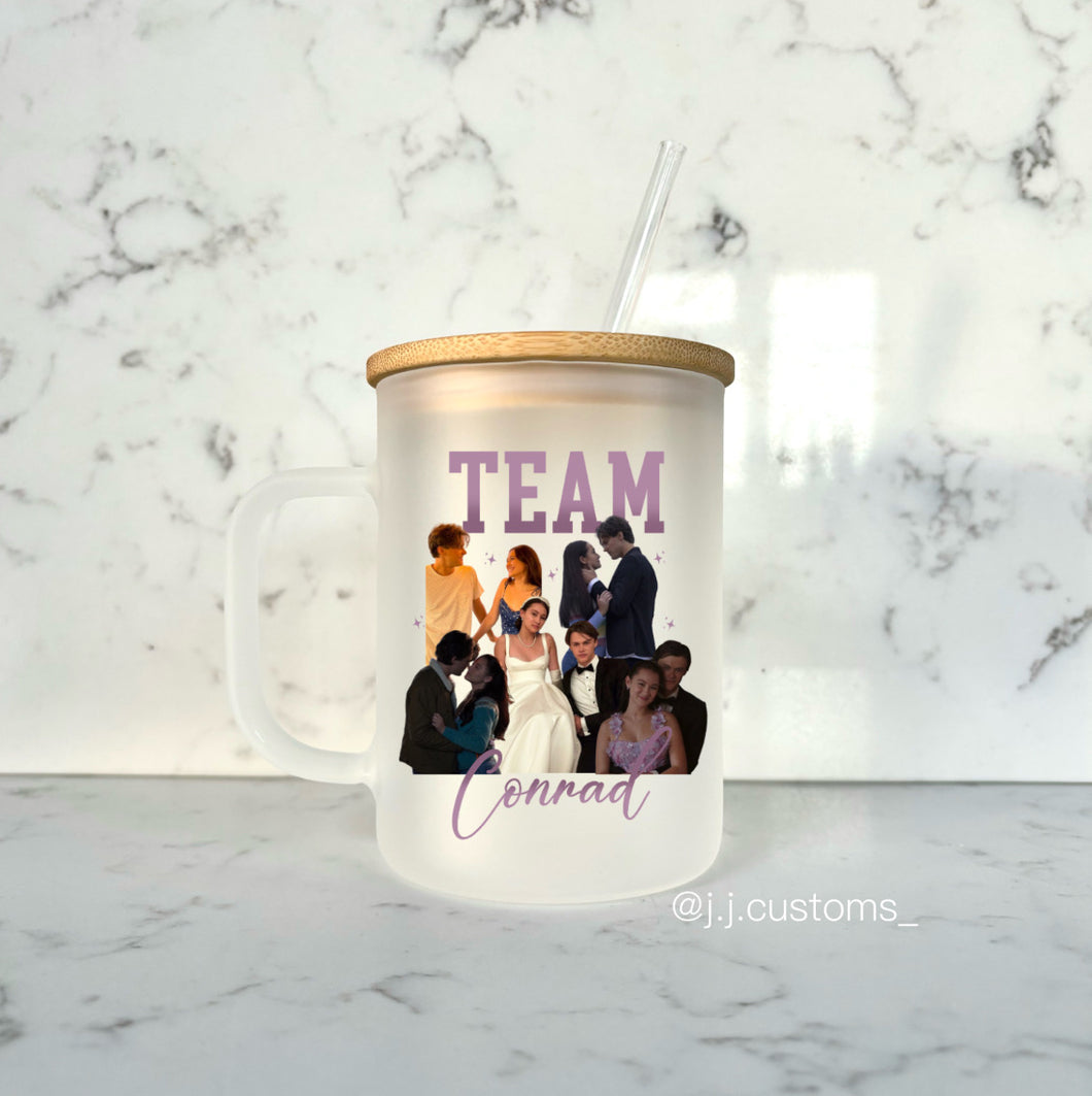 Team Conrad Homage Glass Mug with lid