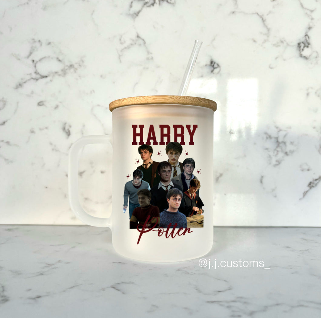Harry Homage Glass Mug with lid