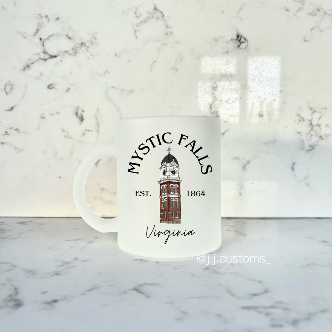 Mystic Falls Est. Glass Mug