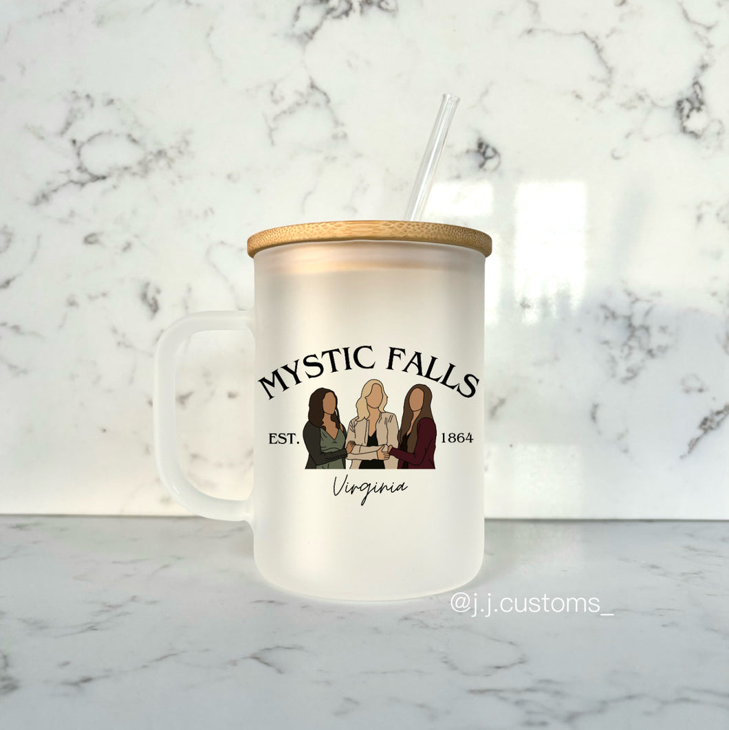 TVD Girls Est. Glass Mug with lid