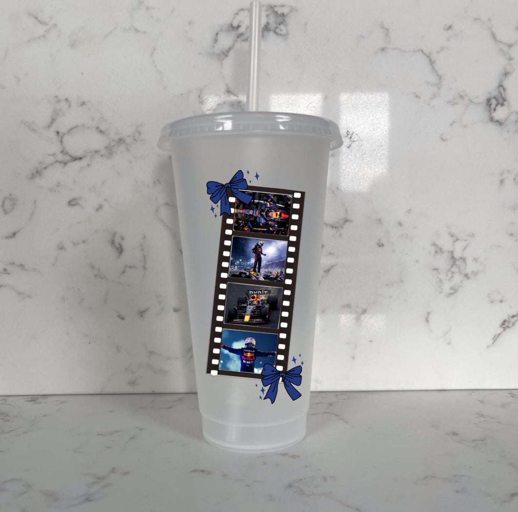 Blue Racing Bow Cup