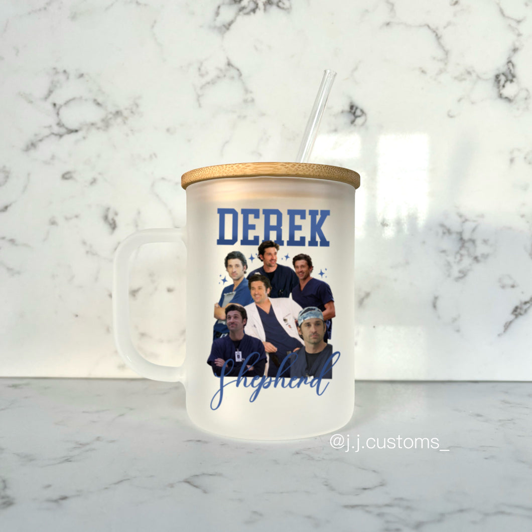 Derek Homage Glass Mug with lid