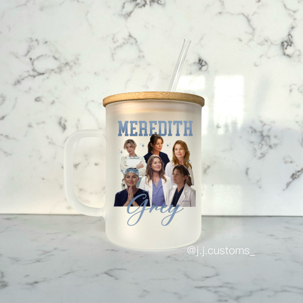 Meredith Homage Glass Mug with lid