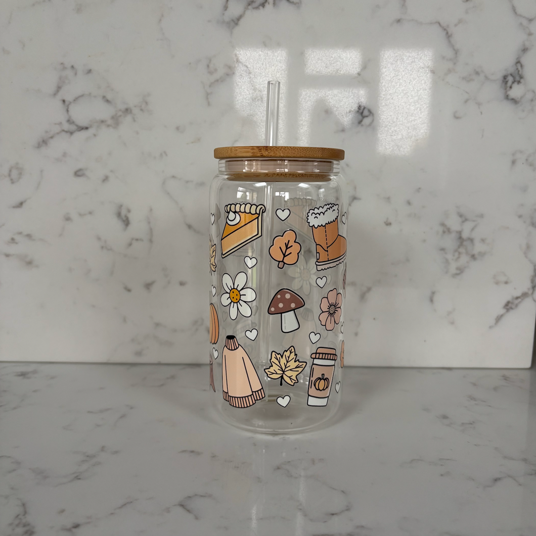 Autumn Vibes Glass Tumbler