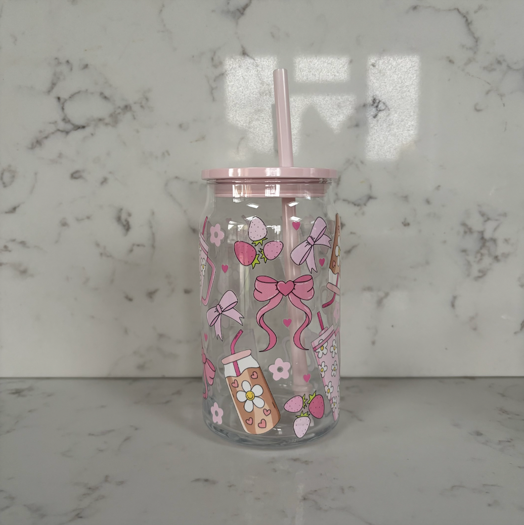 Pink Drinks Glass Tumbler