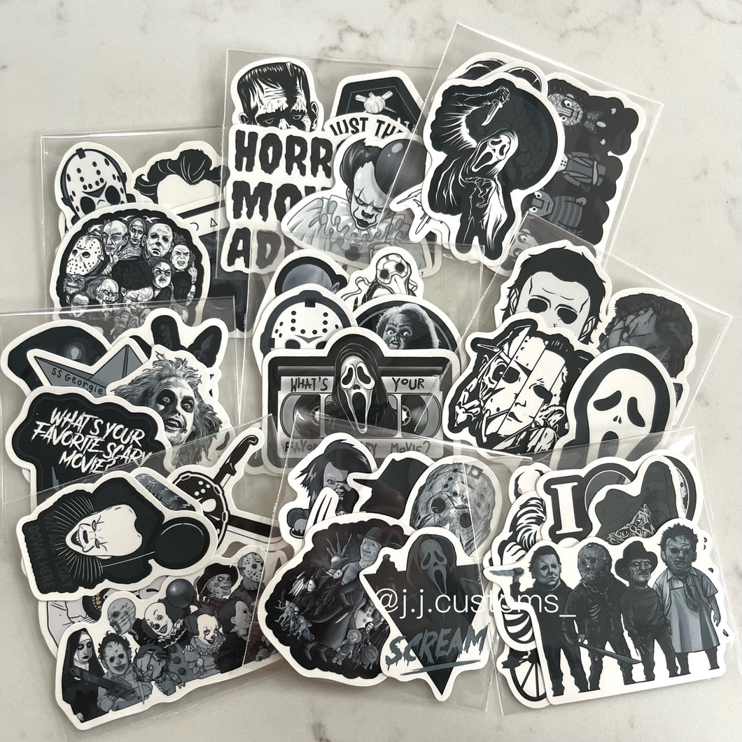 Horror Black & White Sticker Pack