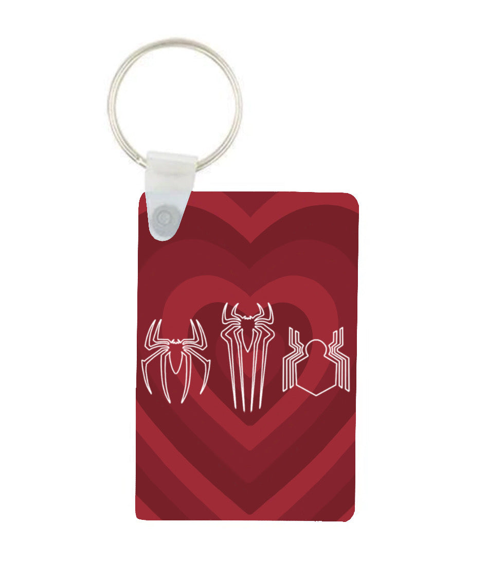 Spidey Red Heart Keyring